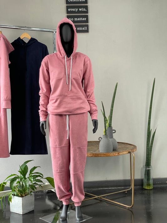 Pink Scuba Suede Set