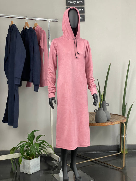 Pink Suede Sweat Dress