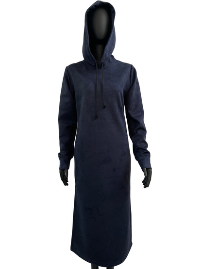 Navy Suede Sweat Dress