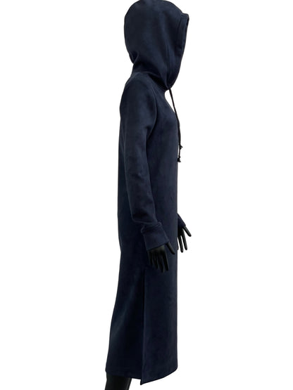 Navy Suede Sweat Dress